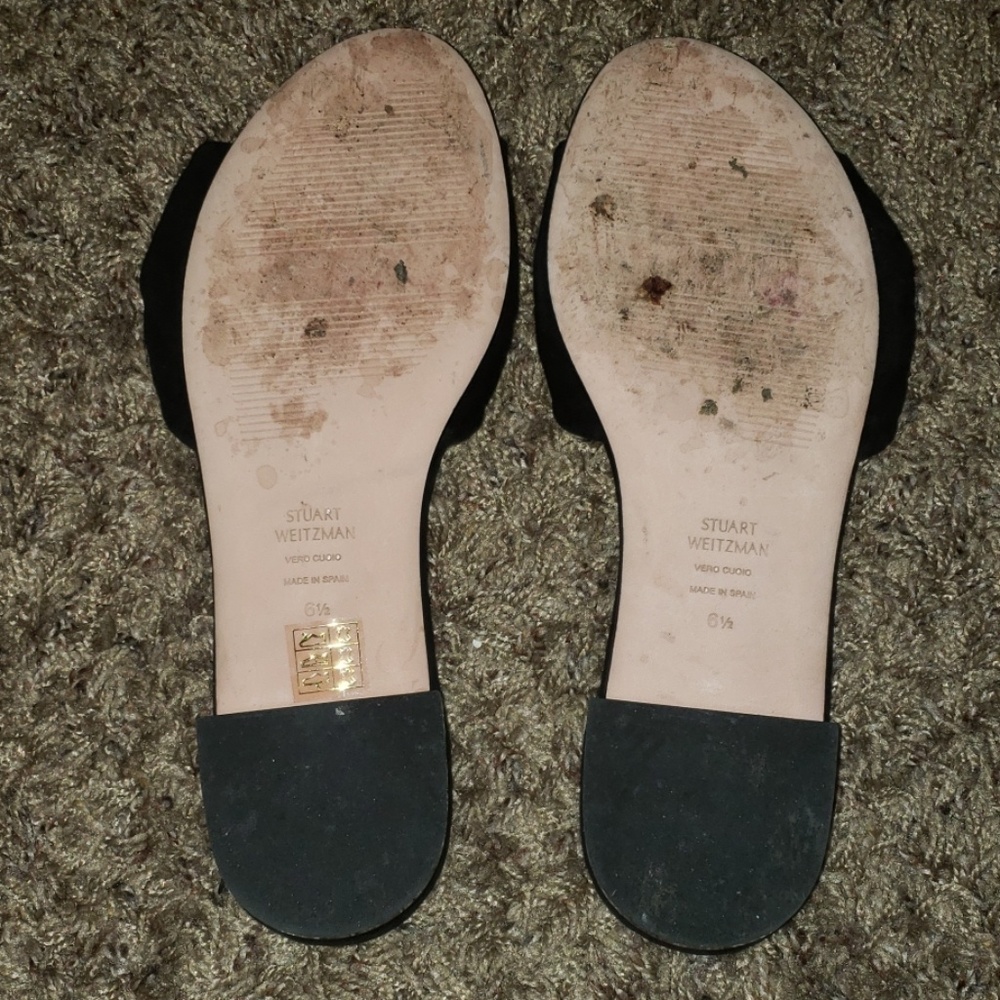 Stuart Weitzman Black Real Suede Tie Wrap Knot Pe… - image 4